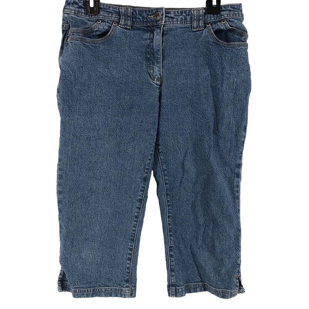Christopher banks capri‎ jeans womens 4 blue denim double pocket stretch cropped